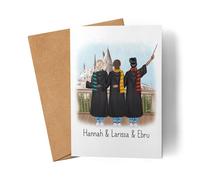 Kiddle-Design 3 Meilleures amies Carte Sorcière Magicien Personnalisé Cadeaux Copines BFF Carte d'anniversaire