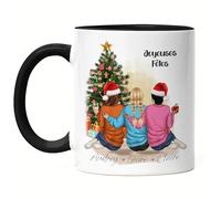 Kiddle-Design 3 Meilleures amies Mug Noire Noël Personnalisé Meilleure amie Nom Xmas Noël Sœur Cadeau d'amie