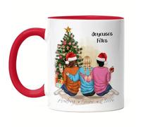 Kiddle-Design 3 Meilleures amies Mug Rouge Noël Personnalisé Meilleure amie Nom Xmas Noël Sœur Cadeau d'amie