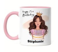 Kiddle-Design Anniversaire Tasse Rose Fille Femme 18e anniversaire Personnalisé Nom Cadeau d'anniversaire Individuel 20e 16e 30e anniversaire