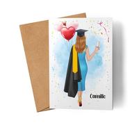 Kiddle-Design Bachelor Master Baccalauréat 2024 Carte de fin d'études Personnalisée Nom Dr Docteur Diplômée Femme Baccalauréat Femmes Carte de félicitations