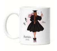Kiddle-Design Bachelor Master Baccalauréat 2025 Mug Cadeau Diplôme Personnalisé Nom Diplômé Docteur Femme Diplôme d'études secondaires