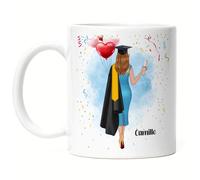 Kiddle-Design Bachelor Master Baccalauréat 2025 Tasse Cadeau Diplôme Personnalisé Nom Dr Docteur Diplômée Femme Diplôme d'études secondaires