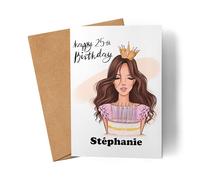 Kiddle-Design Carte Anniversaire Fille Femme 18ème Anniversaire Personnalisé Nom Carte Anniversaire Personnalisé 20. 16. 30. anniversaire Carte