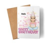 Kiddle-Design Carte Anniversaire Fille Femme 18ème Anniversaire Personnalisé Nom Individuel 20. 25. 30. Carte Anniversaire Ronde