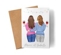 Kiddle-Design Carte d'Amie personnalisée pour Meilleure Amie BFF Sœur Mère Fille Cadeau d'Anniversaire Noël Adieu Collègue de Travail