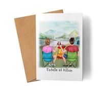 Kiddle-Design Carte de Camping Couple Tente Camping-car Van Camper Caravane Personnalisé Cadeau pour campeur avec nom