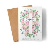 Kiddle-Design Carte de Confirmation Fille Carte de Confirmation Cadeau d'argent Personnalisé Proverbes Félicitation pour la Confirmation Carte de Félicitations