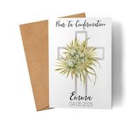 Kiddle-Design Carte de Confirmation Garçon Fille Carte de Confirmation Personnalisée Cadeau d'argent Proverbes Félicitation pour la Confirmation Carte de Félicitations