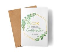 Kiddle-Design Carte de Confirmation Garçon Fille Personnalisée Carte de Confirmation Cadeau d'argent Proverbes Félicitation pour la Confirmation Carte de Félicitations