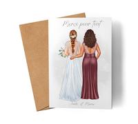 Kiddle-Design Carte de Demoiselle d'Honneur Personnalisée avec Nom de la Mariée & Demoiselle d'Honneur | Question & Cadeau de Remerciement pour les Amies Merci Fête de Mariée