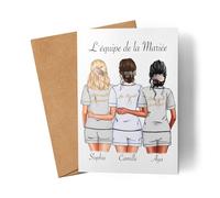 Kiddle-Design Carte de Demoiselle d'Honneur Personnalisée Nom de la Mariée & 2 Demoiselles d'Honneur | Question & Cadeau de Remerciement pour les Amies Demoiselles d'Honneur & Fête de la Mariée