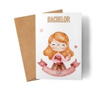 Kiddle-Design Carte de fin d'études personnalisée 2024 | Avec nom et titre | Graduation Gift | Baccalauréat Bachelor Master | Carte de fin d'études
