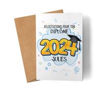 Kiddle-Design Carte de fin d'études Personnalisée | Carte Examen final Noms Année | Félicitations Diplôme d'école Diplôme d'études Bachelor Master