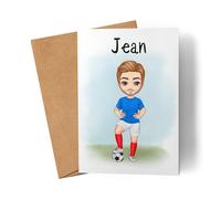 Kiddle-Design Carte de foot Personnalisée avec nom Carte de voeux de footPersonnalisée Fanartikel Kinder Jungs Männer Fussball geburtstagskarte