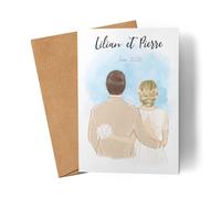Kiddle-Design Carte de Mariage Personnalisée | Carte de Mariage avec Nom | Couple de Mariés Carte de Voeux Anniversaire de Mariage Argent & Or