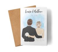 Kiddle-Design Carte de Mariage Personnalisée | Carte de Mariage avec Nom | Couple de Mariés Carte de Voeux Anniversaire de Mariage Or & Argent