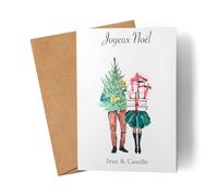 Kiddle-Design Carte de Noël Couple Joyeux Noël Carte Couple Personnalisée Carte de Voeux Pliable Carte Cadeau comme Bon Cadeau de Noël