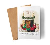 Kiddle-Design Carte de Noël personnalisée | Meilleures amies BFF Xmas Noël | Carte de voeux pour sœur amie | Noms personnalisables