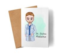 Kiddle-Design Carte de voeux d'examen de Médecine| Carte personnalisée avec nom pour futurs médecins Cadeau de fin d'études Merci et au revoir