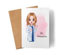 Kiddle-Design Carte de voeux personnalisée pour médecin | Cadeau pour l'examen de médecine | Avec nom pour le médecin pour le remerciement de fin d'études & cadeau d'adieu