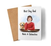 Kiddle-Design Carte de voeux personnalisée pour papa chien | Carte de voeux pour fier propriétaire de chien | Pour les amoureux des chiens Dog Dad avec animal de compagnie | Avec nom & phrase