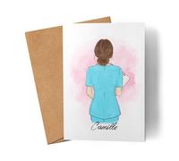 Kiddle-Design Carte d'Infirmière Personnalisée Médecin Infirmière Héroïne Collègue Amie Merci Carte de Remerciement Carte de Voeux