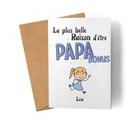 Kiddle-Design Carte Fête des Pères Raison la plus douce Bonus d'être papa Cadeau de la Fête des Pères Cadeau de beau-père Anniversaire de beau-père Carte Fête des Pères