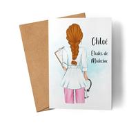Kiddle-Design Carte Infirmière Noire Personnalisée Médecin Infirmière Héroïne Collègue Amie avec Nom & Slogan AMF Carte de voeux