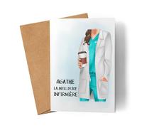 Kiddle-Design Carte Médecin Personnalisée avec Nom AMF Cadeau Infirmière Médecins Médecine Diplômée