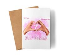 Kiddle-Design Carte Meilleure Amie Personnalisée avec Nom Meilleure Amie Cadeaux BFF Cadeau Meilleurs Amis Carte d'Anniversaire