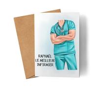 Kiddle-Design Carte personnalisée pour médecin & assistant médical | Carte de remerciement & d'adieu | Nom & message personnalisable | Pour étudiant en médecine & jeune diplômé