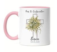 Kiddle-Design Confirmation Mug Rose Garçon Fille Cadeau de Confirmation Personnalisé Cadeau d'argent Proverbes Félicitations pour la Confirmation
