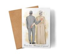 Kiddle-Design Couple Carte Personnalisée Noces d'Or Noces d'Argent Anniversaire Carte de voeux anniversaire de mariage