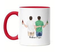 Kiddle-Design Couple Gay Tasse Rouge Personnalisée avec Noms Couple LGBT Cadeau Mariés Meilleurs Amis Tasse à café personnalisée