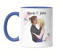 Kiddle-Design Couple Tasse Bleu Personnalisée Cadeaux pour Partenaire & Partenaire Couples Ami Ami St Valentin Anniversaire Tasse Partenaire