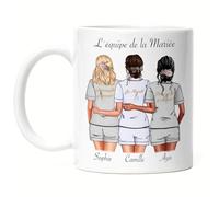 Kiddle-Design demoiselle d'honneur Tasse personnalisée Nom de la mariée & 2 demoiselles d'honneur | Question & Cadeau de remerciement pour les amies demoiselles d'honneur & Fête de la mariée