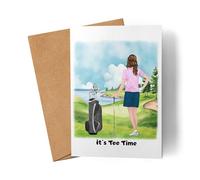 Kiddle-Design Golfeuse Carte Personnalisée Cadeau de Golf pour golfeur Entraîneur de Golf Carte d'Anniversaire Golfeuse Femme Golf Gadget