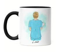 Kiddle-Design Infirmier Mug Noire Personnalisé Médecin Médecin Infirmier Héros Collègue Amis AMF Médecine Cadeau avec Nom Professionnel