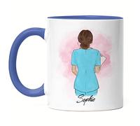 Kiddle-Design Infirmière Tasse Bleu Personnalisée Médecin Infirmière Héroïne Collègue Amie avec Nom & Slogan Merci Merci