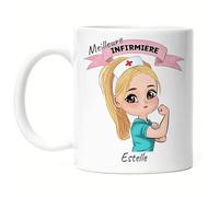 Kiddle-Design Infirmière Tasse Personnalisée Médecin Infirmière Ambulancier Collègue Ami avec Nom & Proverbe Infirmière Cadeau