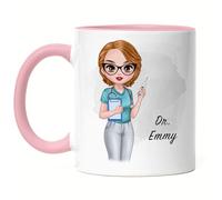 Kiddle-Design Infirmière Tasse Rose Personnalisée - Héroïne Amie Infirmière AMF Cadeau Examen Médecine Remerciement Médecin