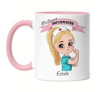 Kiddle-Design Infirmière Tasse Rose Personnalisée Médecin Infirmière Ambulancier Collègue Ami avec Nom & Proverbe Infirmière Cadeau