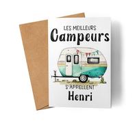 Kiddle-Design Le plus cool des campeurs carte chaude personnalisée avec le nom de votre choix caravane camping-car carte d'anniversaire fête des pères