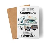 Kiddle-Design Les plus cools des campeurs carte chaude personnalisée avec le nom de votre choix camping-car caravane cadeau de fête des pères carte d'anniversaire carte de fête des pères