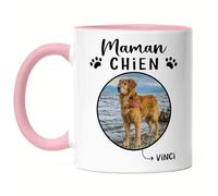 Kiddle-Design Mamie Chien Mug Rose Personnalisé Photo Cadeau Propriétaire de chien Amoureux de chien Femme Dog Mom Ami de chien Animal de compagnie Mug Photo
