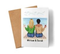 Kiddle-Design Meilleure amie carte carte d'anniversaire cadeau personnalisé Meilleures amies BFF sœur avec nom Noël anniversaire carte de vœux