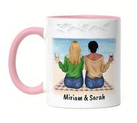 Kiddle-Design Meilleure amie tasse Rose mug amitié cadeau personnalisé Best Friends BFF sœur avec nom Noël anniversaire