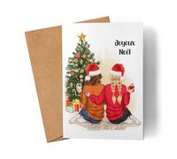 Kiddle-Design Meilleures amies Carte de Noël Noël Personnalisée Meilleure amie avec nom Xmas Noël Carte cadeau pour les amies