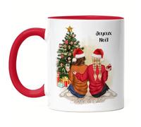 Kiddle-Design Meilleures amies Mug Rouge Noël Personnalisé Meilleure amie avec nom Xmas Noël Sœur Cadeau d'amie